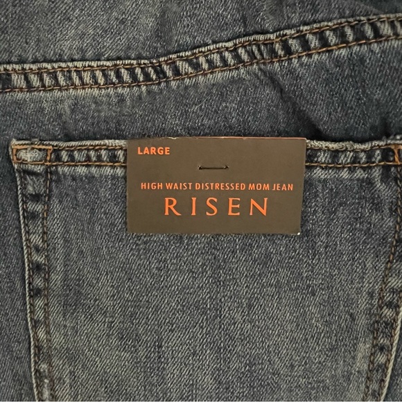 Risen High Waist Distressed Mom Jeans L - Picture 4 of 6